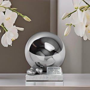Premium companion cremation urn for ashes Stainless steel sphere urn true hand-crafted affordable and durable Urn Xl size for two people art