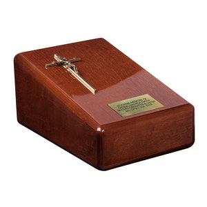 Solid wood casket Cremation urn for ashes.Unique memorial funeral Urn  High Gloss Personalised Urn (WU54)