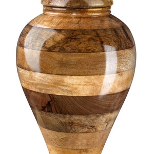 stunning wooden mango cremation urns, ideal urns for ashes for adults, wooden urns for human ashes, available in large, medium, and keepsake sizes, special wooden urns, elegant ashes containers.