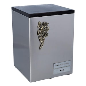 Cremation holder Container suitable for a capsule from crematorium, stainless-steel urn Personalized funeral box