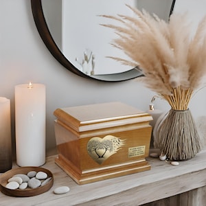Tree of Life Solid Wood Casket Human Funeral Ashes Urn For Adult Cremation Urn Memorial Personalised Urn Wood Adult Funeral Urn Wooden Art
