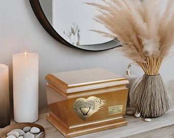 Tree of Life Solid Wood Casket Human Funeral Ashes Urn For Adult Cremation Urn  Personalised Urn