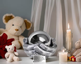 Angel unique child cremation urn Handmade stainless steel cremate urn for baby ashes Decorative urn for child ashes personalized baby urn