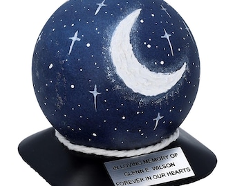 Keepsake with moon and stars Mini urn for part of ashes Memorial small cremation urn Decorative keepsake Moon urn Moon keepsake