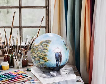Artistic companion urn big urn for two people Ashes decorative companion urn for ashes Double cremate ur for parents urn for married couple