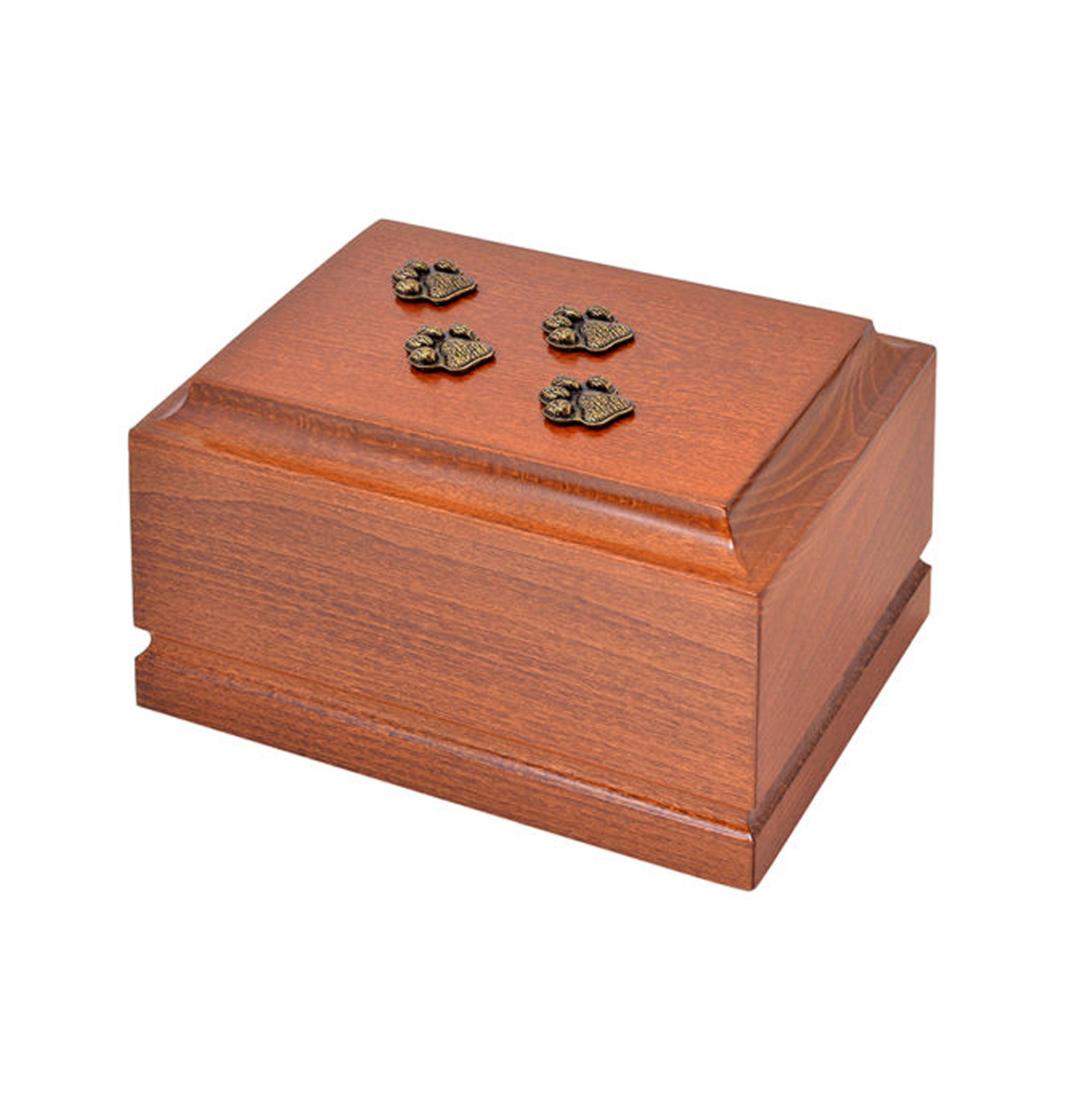 Buy Wood Pet Urn Cremate Box for Animal Ashes Paw Prints Urn for