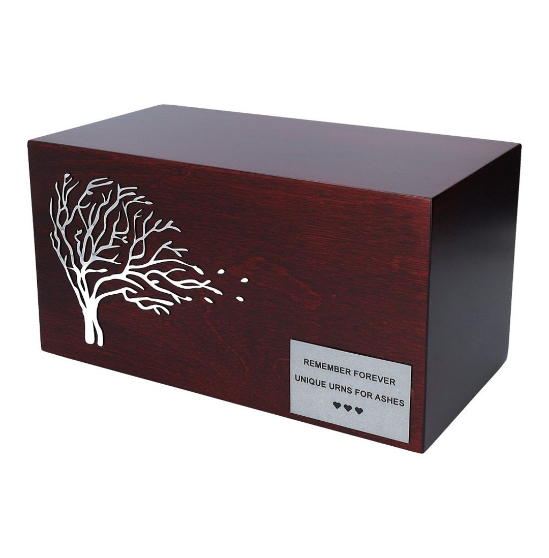 Artistic Wood Urn With Tree Funeral Urn for Ashes Cremation Urn Box for
