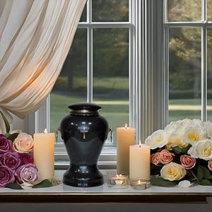 Exclusive Art Glass  Cremation Urn for adult  Funeral Urn for Human Ashes Artistic Urn