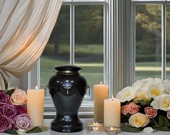 Exclusive Art Glass  Cremation Urn for adult  Funeral Urn for Human Ashes Artistic Urn