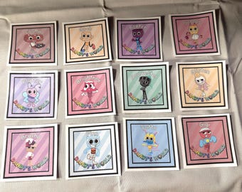 Third Set of homemade Dandy’s World Inspired stickers!