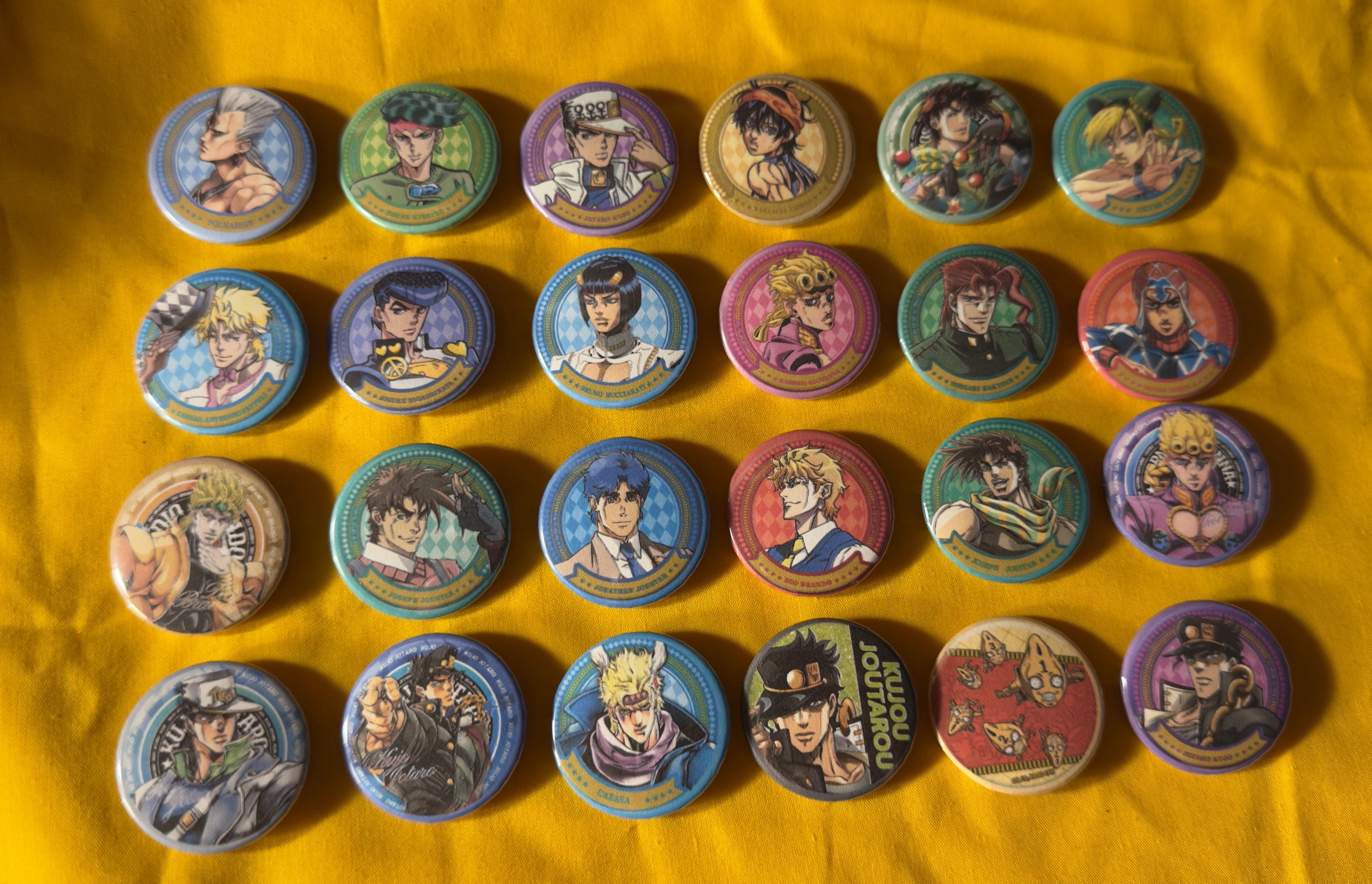 Button Pins Inspired by Jojo's Bizarre Adventure! Homemade! 32mm