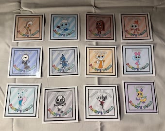 First Set of homemade Dandy’s World Inspired stickers!