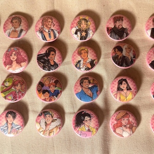Button Pins inspired by Date Everything! Homemade! 32mm