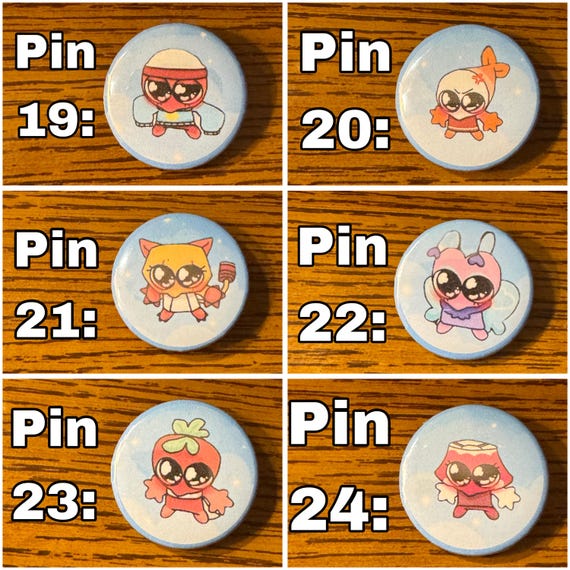 Silly and Cute Chibi Button Pins Inspired by Dandy's World