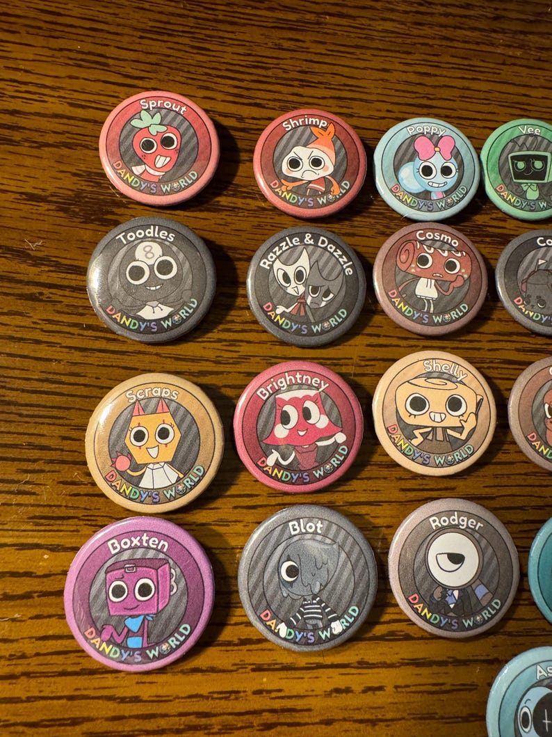 Cute Button Pins Inspired by Dandy’s World! Homemade! 32mm - Etsy