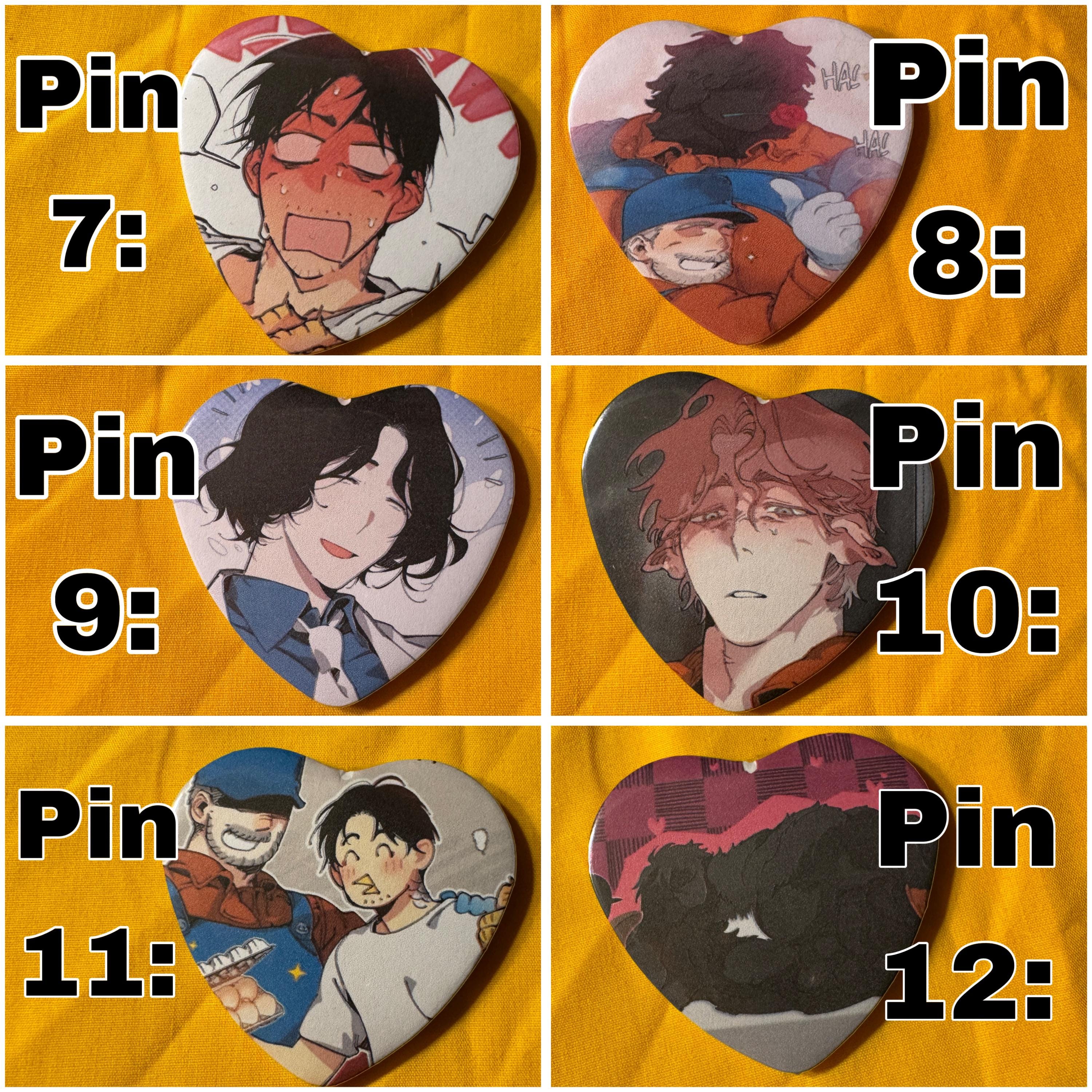 Heart Shaped 58mm Button Pins Inspired by Little A Farm Manga/manhwa ...