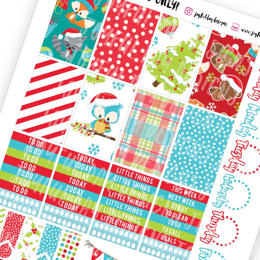 HAPPY PLANNER Christmas Holiday Weekly Kit Printable Etsy
