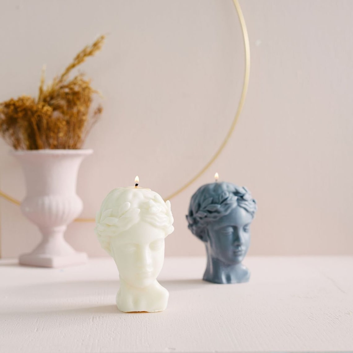 Greek Bust Candle Sculpture Candle Grecian Candle Bust Etsy