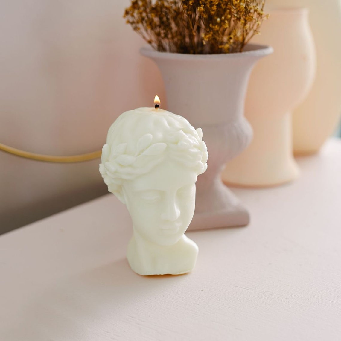 Greek Bust Candle Sculpture Candle Grecian Candle Bust Etsy