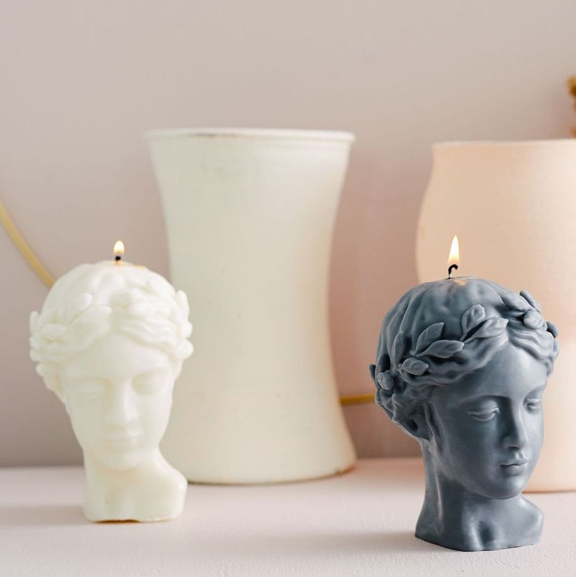 Greek Bust Candle Sculpture Candle Grecian Candle Bust Etsy