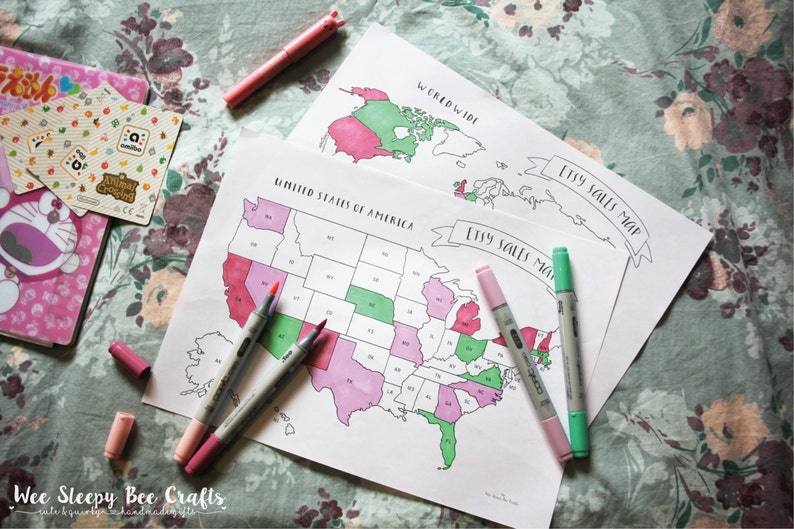 Shop Owner Sales Map of America Colouring Page, Digital Download PDF, Scratch Map, Colouring Achievement Map of Sales, Goal Tracker image 2