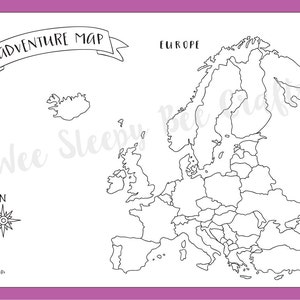 Reise Karte von Europa Malseite, digitaler Download PDF, Abenteuer Rubbelkarte, Malseite Achievement Karte, Geschenk für Reiseliebhaber