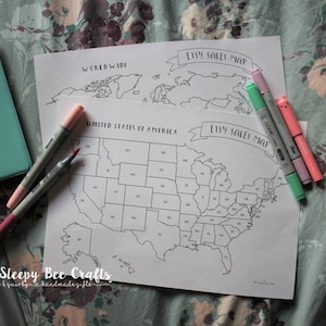 Shop Owner Sales Map of America Colouring Page, Digital Download PDF, Scratch Map, Colouring Achievement Map of Sales, Goal Tracker image 3