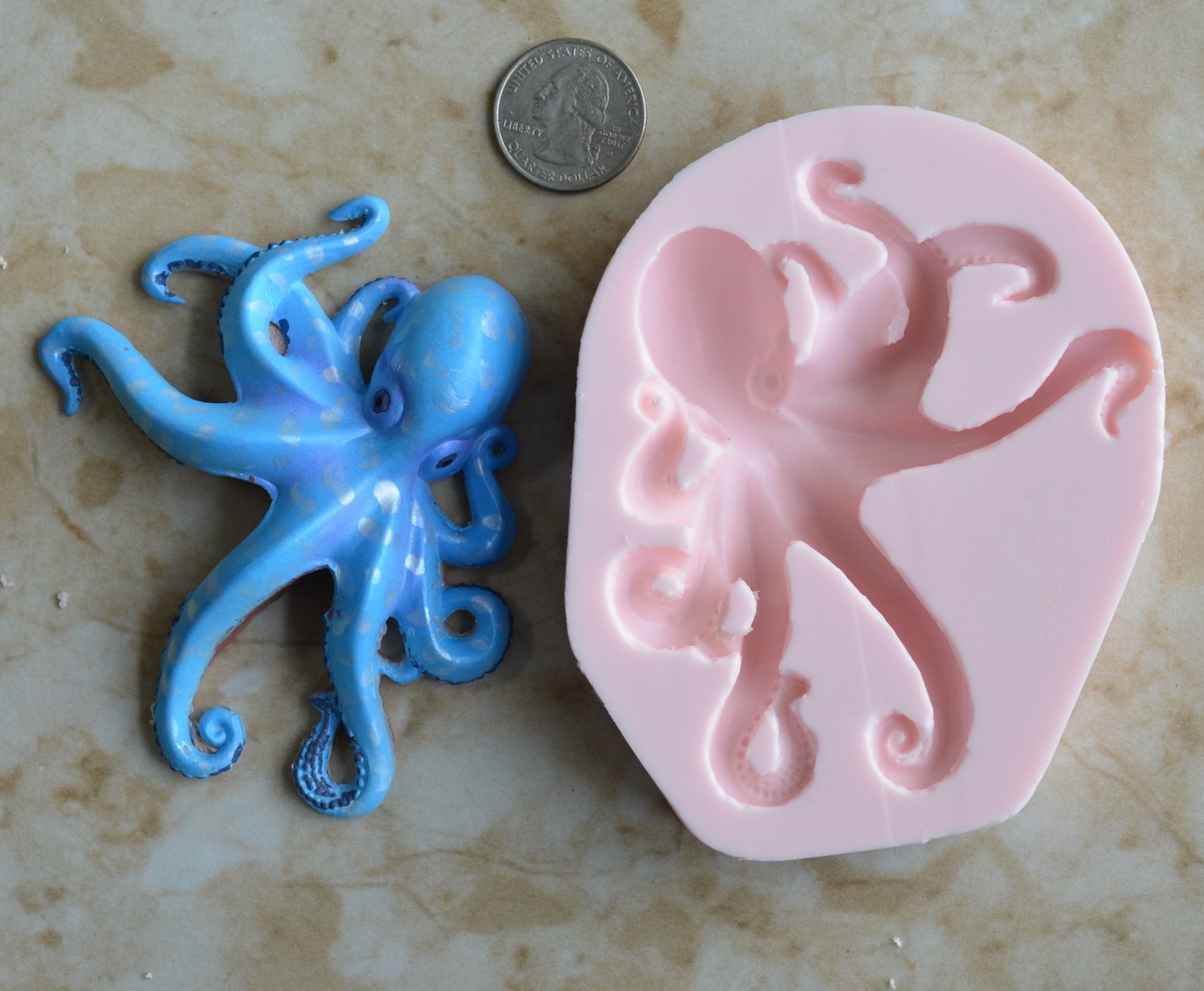 Octopus Silicone Mold Silcone Molds Cake Candy Clay Etsy