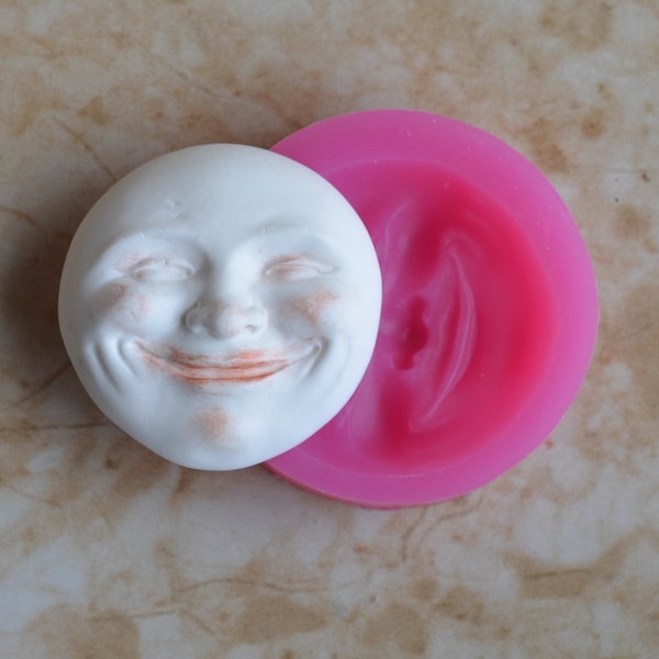 MOON MAN FACE Silicone Mold, Jewelry, Resin, clay, Pendant, Necklace, hung on a chain, Charms, brooch, bracelets, symbol, design, G408