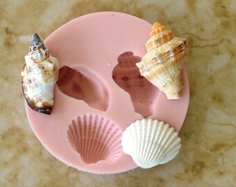 Shell Silicone Mold, Epoxy, Beach, Nautilus, Scallop, Chocolate molds, ocean, seashells, Scallop, shell shop N157-158-159