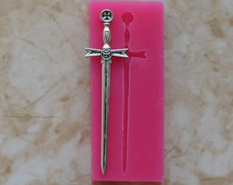 MEDIEVAL SWORD Silicone Mold, Jewelry, Resin, clay, Pendant, Necklace, hung on a chain, Charms, brooch, bracelets, symbol, earrings,  G373