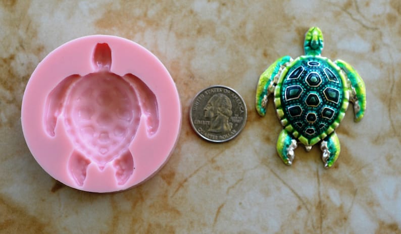 Turtle silicone mold, Resin mold, Clay mold, Epoxy molds, Sea turtle, turtles, Nautical molds, beach, ocean, nautical, sea, animal, N106 image 2