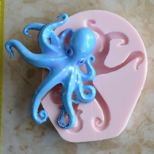 Octopus  Silicone Mold, Resin, Clay, Epoxy, food grade, Animal, Chocolate, mould, castings, Eight foot, Sea life, Rubber,  A569