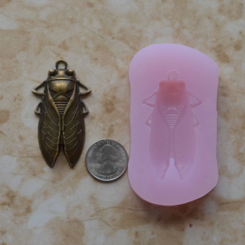 CICADA Silicone Mold, Insects, Resin mold, Clay mold, Epoxy molds, food grade, Pests, Termites, Chocolate molds, creatures A384 image 2