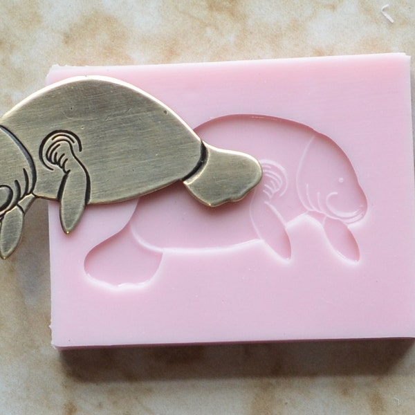 Manatee Silicone Mold, Animal Silicone Mold, Resin, Clay, Epoxy, food grade, Chocolate molds, Resin, Clay, dogs, cats, fish, birds  A202