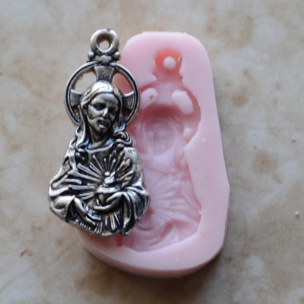 Sacred Heart Silicone Mold, Jesus Silicone Mold, Christ, Religion, Crucifix, God, Resin, Clay, Epoxy Religious, Chocolate R142