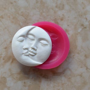 Sun and Moon Face Silicone Mold, Jewelry, Resin, clay, Pendant, Necklace, hung on a chain, Charms, brooch, bracelets, symbol, G413