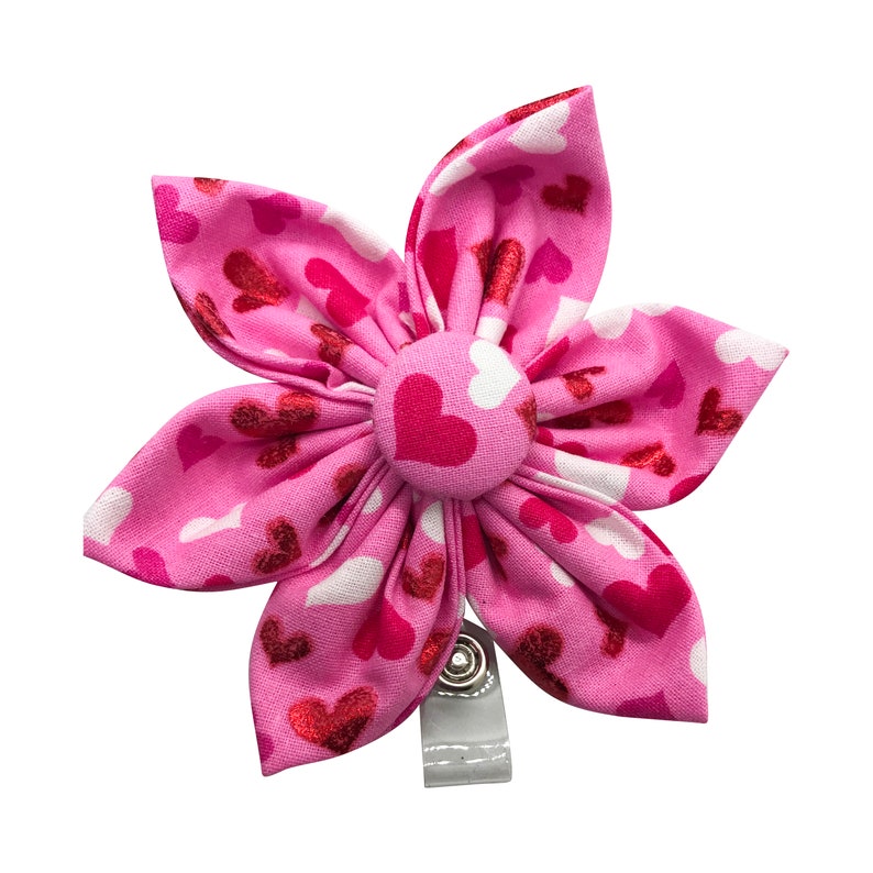 Retractable Flower Name Badge Reel ID Holder Etsy