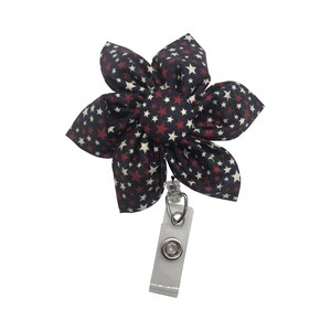 Retractable Flower Name Badge Reel ID Holder
