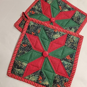 Quilted Hot Pad, Christmas Hot Pad, Holiday Pot Holders, Christmas Pot Holders, Quilted Holiday Hot Pads