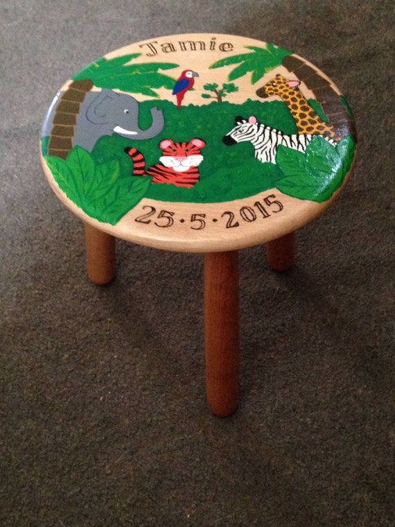 personalised wooden stool for child