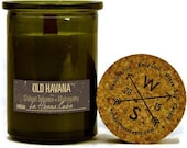 OLD HAVANA Sweet Tobacco Mahogany - Soy Candle - Wood Wick - Recycled Glass Jar - Wanderlust Scents - Travel Gift - Made In The USA