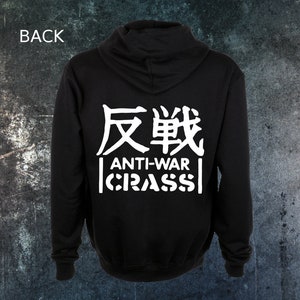 Crass Zip Up Zipper Hoodie Crust Anarcho Punk Rudimentary Peni Amebix Subhumans Dirt Icons of Filth Aus-Rotten Nausea Black Flag Doom Filth