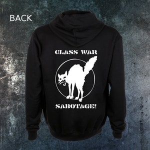 Class War Zip Up Hoodie - Activism Anti government anarchism Human Liberation Animal Front Rights Welfare social Anarchy Authority Vegan