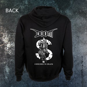 Doom Zip Up Hoodie Sweatshirt - Crust Anarcho Punk Anti Cimex Nausea Disrupt Discharge Amebix Extreme Noise Terror Antisect Aus-rotten Filth