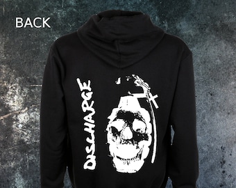 Discharge Zip Hoodie Sweatshirt Nausea Anti Cimex Doom the Exploited Crass Punk Phobia Dropdead Disfear Skitsystem Avskum Aus-rotten Amebix