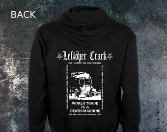 【Anonymous】Damaged Sweatshirt Doom Zip up Hoodie Sweatshirt - Crust Anarcho Punk Anti Cimex