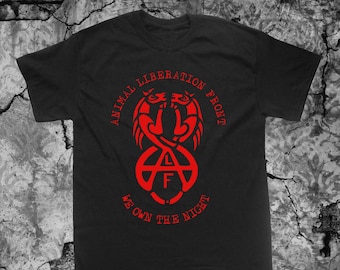 T SHIRT T-Shirt Vegan Vegetarian Animal Liberation Front T-Shirt ALF Animal Welfare Rights Punk Crass Subhumans Icons of Filth Aus-Rotten