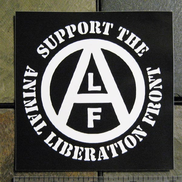 4x4" Animal Liberation Front Vinyl Sticker (Waterproof) - ALF Animal Welfare Rights Punk Anarcho Crust Vegan Vegetarian Peta ELF Earth First