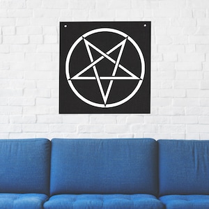 Inverted Pentacle Wall Tapestry - Occult Gothic Evil Seal Satan Goat&#39;s Head Pentagram Satanic Goat Mendes Skull Voodoo Metal Devil Baphomet